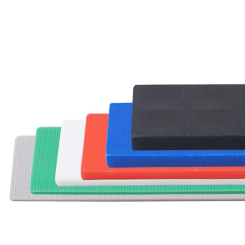 Image of 120 PCS Plastic Flat Shims Assorted Size Structural Tile Shims for Leveling, Six Sizes (3 /64, 5 /64, 1 /8, 5 /32, 13 /64, 15 /64 Inch), Grey, Green, White, Red, Blue and Black