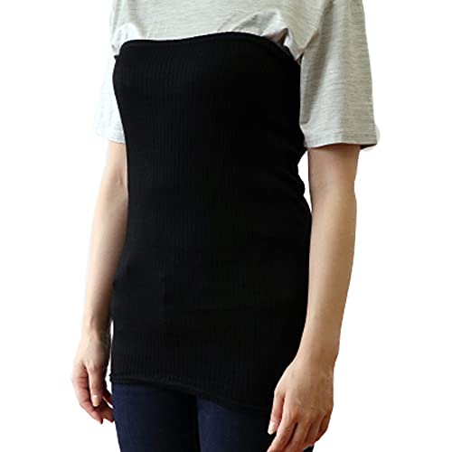 絹屋 シルク 腹巻 リブ ロング 長い 4814-01 鉄黒 妊婦 マタニティ レディース メンズ 温活 あたたかい 冷え性 冬