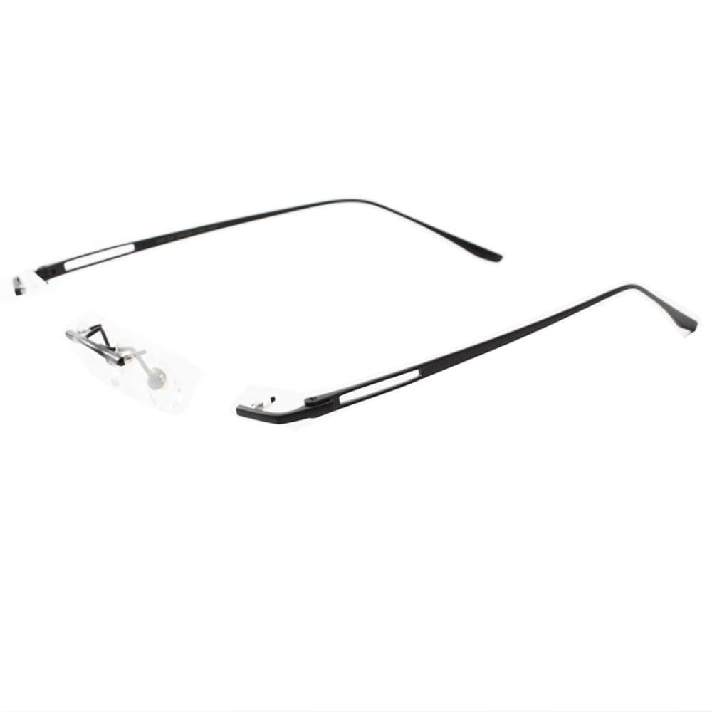 QYAJS 1 par de brazos de marco de metal sin montura de aleación de titanio para gafas, patas y puente de nariz, lentes de repuesto para templo, marco de gafas, tornillos y destornillador (agujero