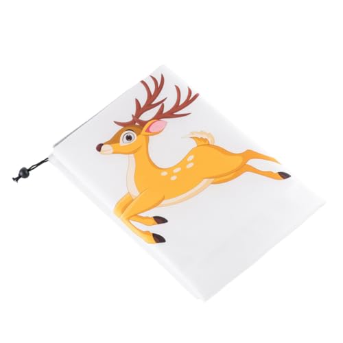 LOORGVEL Couverture Antigel pour Plantes D’extérieur en Tissu Non Tissé 80x110 Cm Cordon de Serrage Motif Noël Élan, Protection Hivernale pour Arbustes, Rosiers et Petits Arbres