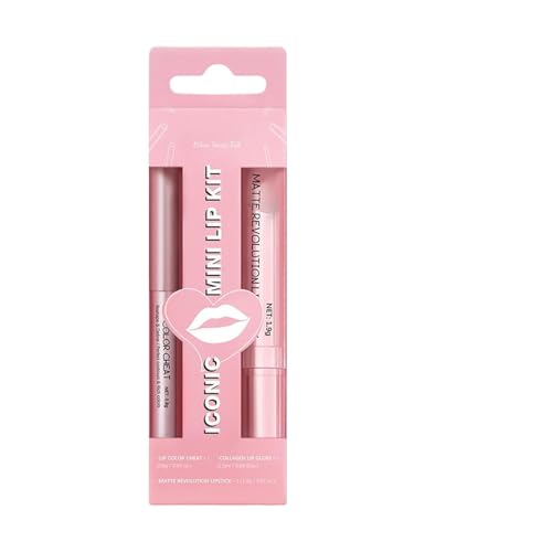 Juego de lápiz labial y lápiz labial | Cosméticos duraderos, maquillaje sin manchas brillo de labios - Para mujeres y niñas para el día a día, noche, fiesta, cita, viaje