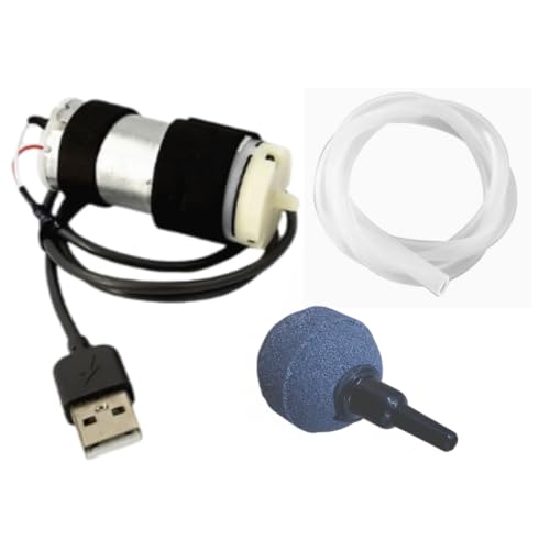 Image of CONQUERALL Portable USB Port DC 6V 370 air Pump Outlet Stone Hose Set for Fish Tank, Aquarium, Oxygenation Tank