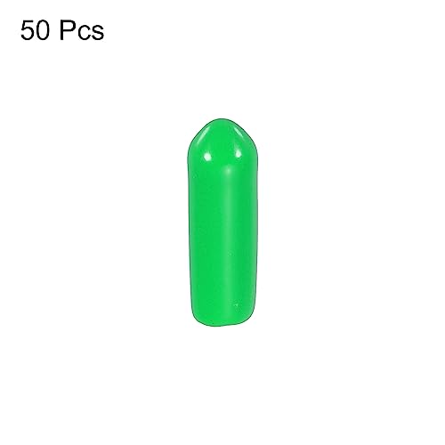 Image of MECCANIXITY 50pcs 4mm Rubber End Caps Cover PVC Vinyl Screw Thread Protector Round Wire Shelf Caps for Screw Bolt Pipe Fence Post, Green