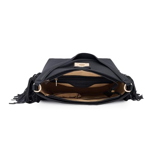 Image of Caprese Cindy Hobo, Black-Medium | Stylish Shoulder Bag for Women | Spacious Compartment | Perfect for Casual & Daily Use