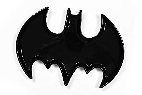 Batman Serving Tray - Ceramic Black Bat Symbol Design - Dishwasher & Microwave Safe - DC Comics Justice League Decor Gift - 14 x 10