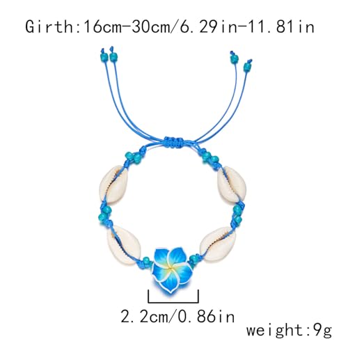 Image of Caiyao 2pcs Lovely Hawaiian Plumeria Rubra Anklet Bracelet Tropical Flower Bohemia Luau Beach Party Accessories for Women
