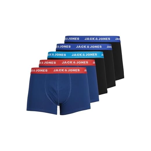 Jack & Jones JacLee Trunks 5 Pack Calzoncillos Boxer Hombre, Azul (Estate Blue), L (Pack de 5)
