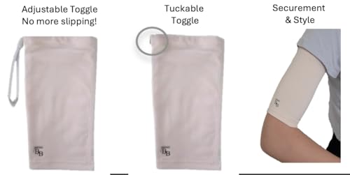Image of PICC /IV Arm Cover /Sleeve-U- Shape Canal Skin Barrier and Adjustable Toggle for the perfect fit! (Tan, Large)