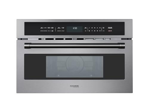 Comparison: Best Stoves With Air Fryer Built In 8 KoolMore Reserve 30 in. 1.6 cu. ft. Built-in Convection Microwave Oven with Air Fryer, 10 Power Levels, Sensor Cooking, Bake, Roast, Broil, Defrost, 1750 Watts, UL Certified in Black Stainless-Steel