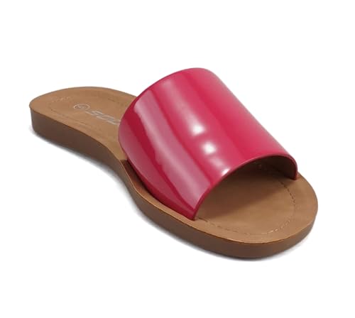 Image of Soda Shoes Efron-S Women Flip Flops Basic Plain Slippers Slip On Sandals Slides Casual Peep Toe Beach