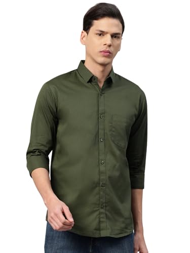 Image of Majestic Man Men's Cotton Slim Fit Solid Casual Shirt