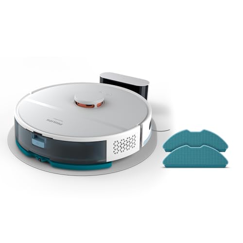 Philips Homerun Serie 2000: 2-in-1 Saug- und Wischroboter, 130 Minuten Laufzeit, Lasernavigation, Teppichboost, App-gesteuert, Arktikweif (XU2000/20)