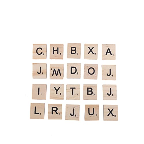 Wood Letter Tiles 100 piezas en madera para manualidades miniatura 7