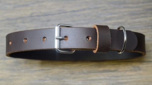 Ashford Ridge Made in England Real Leather Dog Collar - Brown Medium, Medium (38cm - 48cm) - Image 2