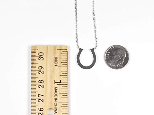 Dote Lucky Horseshoe Pendant Genuine .925 Sterling Silver Necklace 16-18 Adjustable Chain2