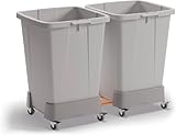 Durable Rollwagen für Mülleimer DURABIN® 90L, Rolluntersatz aus recycl. PP, verkettbar, graphit, 334137