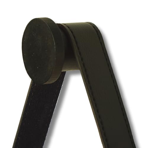 Espelho Redondo Adnet Decorativo Com Alça Destacável + Pino Suporte Parede (60cm, Café)