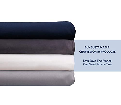 Craftsworth 100% Usa Pima Cotton Queen Sheets| Percale Weave|Better Than Peruvian Pima|4 Piece Bed Sheet Set|5 Star Hotel Quality|Cool|Crisp |Breathable|Sheets With Elasticized Deep Pockets| Dark Grey #TOP6