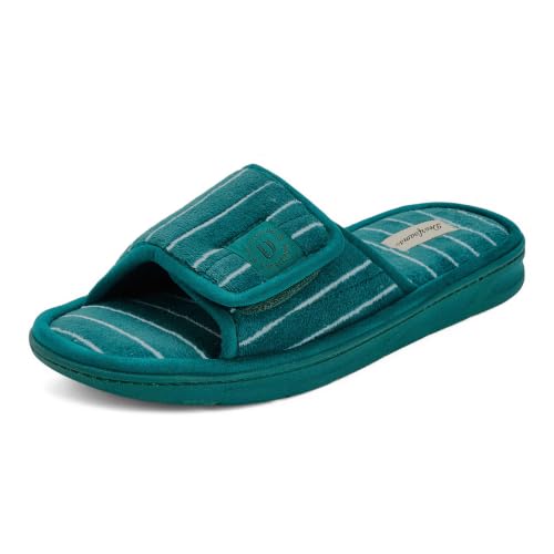 Image of Dearfoams Men's Adjustable Indoor /Outdoor Memory Foam Machine Washable Summer Slide Slipper