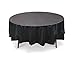 5 PACK, 84" Black Round Plastic Table Cover, Plastic Table Cloth Reusable (PEVA) (Black)