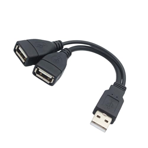 USB A スプリッター、USB 1 to 2 オス - メス延長ケーブル 1 to 2 データケーブル 充電 ワイヤレス フルオフライン 車用 スプリッター - 高速 Y ポート ー Y ー,多用途の ー、ラップトップ、車、プリンター用の メス - オス