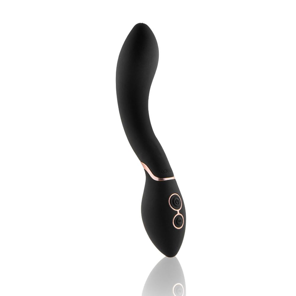 Kokoö Vibratore per punto G e clitoride Giulia | Design curvo | 7 modelli, 3 velocità | Silicone morbido, motore potente e silenzioso | Ricaricabile tramite USB | Resistente all'acqua (Nero)