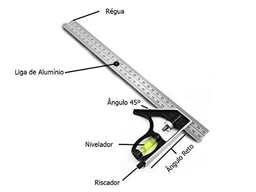 Esquadro Combinado 12pol 300mm Titanium