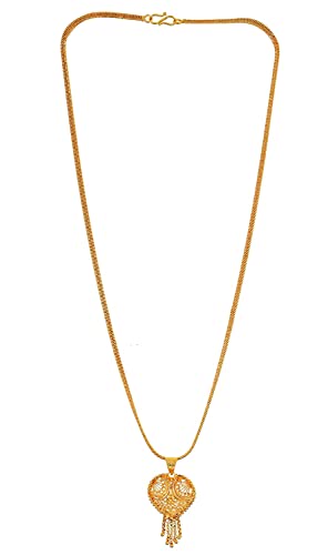 Image of Handicraft Kottage 1 gm Micro Gold plated Stylesh Modern Brass Chain Pendant locket Necklace for Men,women and kids Ganesh ganapti ganpati bappa (Style3)