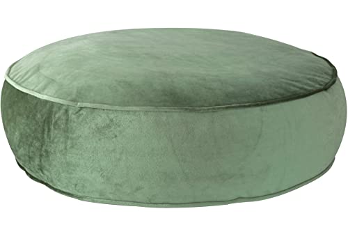 HOME Creation Boden Sitzkissen aus Samt rund Ø 60 cm Höhe 15 cm Grün Cover