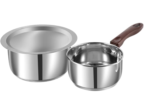 Vinod Capsule Bottom Tope (1 L) with lid & Regular Saucepan (1.8 L)(Induction Friendly)