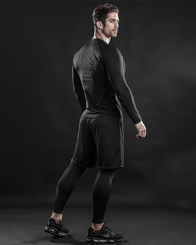 Drskin 3 Pack Men'S Thermal Compression Shirts Fleece Lined Base Layers Underwear Sports Athletic Workout Winter thumb #6