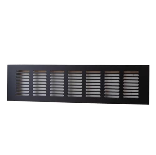 Rejilla de ventilación de aire, cubierta de ventilación de metal con tornillos de montaje, rejilla de ventilación rectangular para baño, cocina (ancho x largo 6,4 x 97 cm)