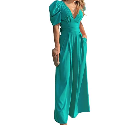 Mameluco de pierna ancha para mujer, enterizo cómodo talla grande manga corta M 2
