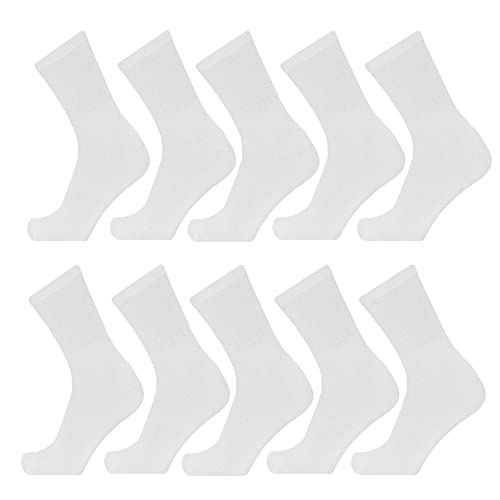 Kit 10 Pares Meia Branca Cano Médio Unisex M10