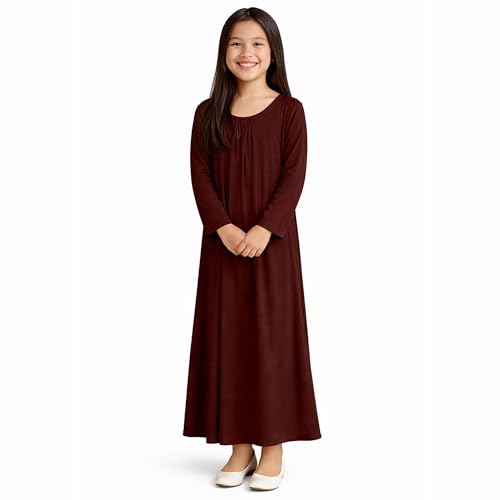 Abaya manches longues fille uniforme scolaire robe prière islamique Jilbab