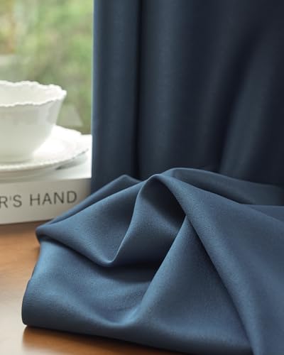 Image of Graywind Motorized Curtains with Track, Room Darkening Smart Curtains, Rechargeable Curtains Compatible with Alexa & Remote Control for Large Windows, Custom Drapes Up to 220 inch, Echo (Navy)