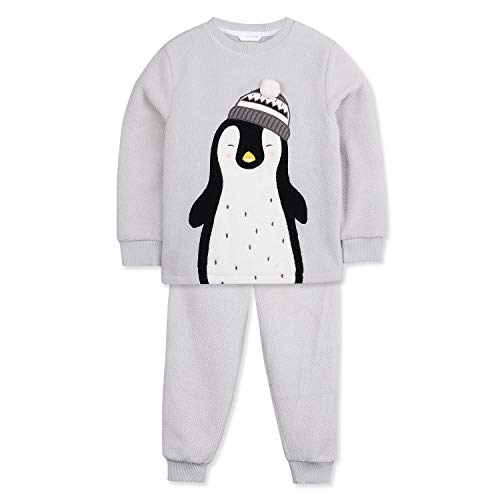 Image of Kids Unisex Penguin Applique Cotton Blend Nightsuit (WS-NSUIT-4415 Grey)