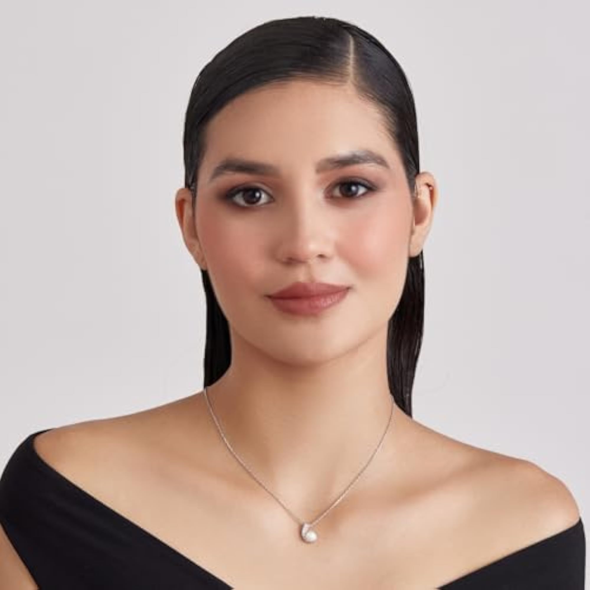 Women's 92.5 Sterling Silver Starlight Pearl Necklace