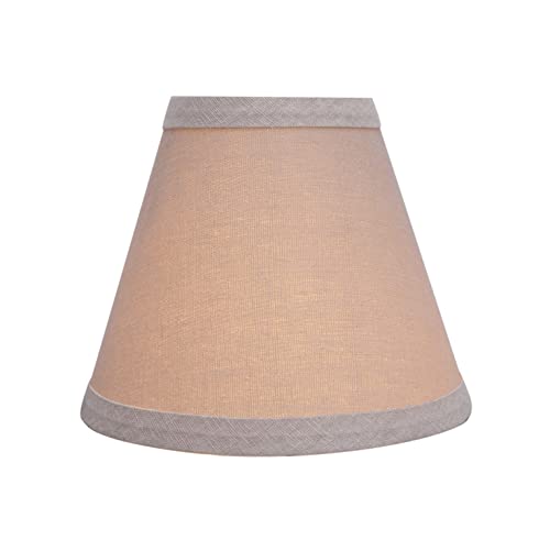 Image of Aspen Creative 32112-2A, Hardback Empire Clip-On Chandelier Lamp Shade, Khaki, 3 inch Top x 6 inch Bottom x 5 inch Slant Height, Set of 2