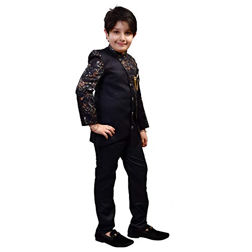 Image of Zolario Clothing Set, Indo Western Dress for Kids Boys, Jacket and Pant Set, Ideal for Wedding, Birthday and Party.