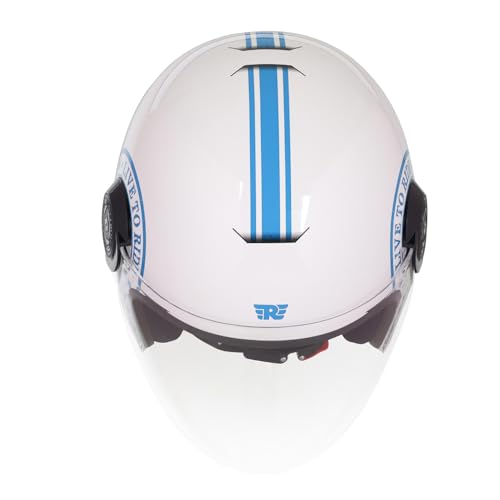 Image of ROYAL ENFIELD Copter Live to Ride Open FACE Helmet White & Blue M