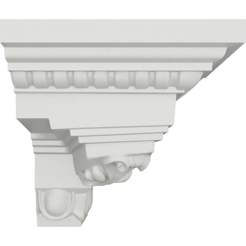 Image of Ekena Millwork MOC03X03AT Outside Corner Moulding (matches moulding MLD03X03X05AT), 3 5 /8 inchP x 3 7 /8 inchH, Primed