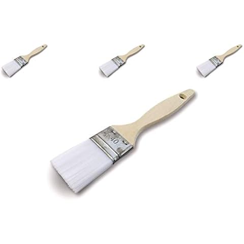 KIBROS 321_40cx3 | Set of 3 | Cod Tail Cleaning Brush | Nylon | Width 40mm | Disposable Unit | Multi Support | Oil Paint Acrylic Varnish Enamel Glue Stain Resin Primer Cover