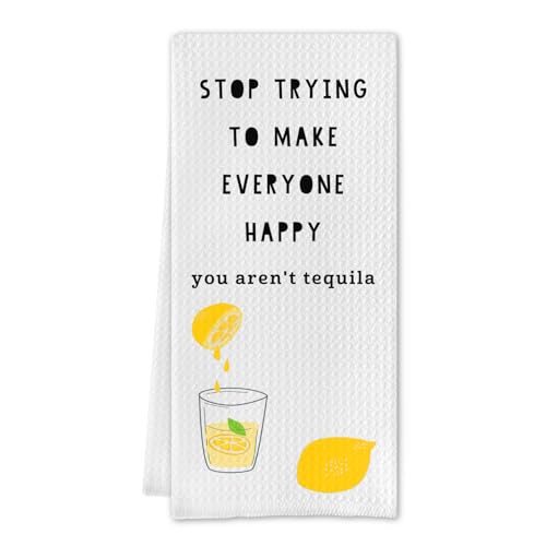 Cilrii Tequila Gifts Kitchen Towels - Funny Tequila Lemon Kitchen Towels, 16 x 24 Inches