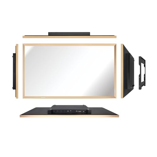 Image of Soulaca 43-Inch Smart Mirror TV with Champagne Gold Aluminum Frame, webOS Smart TV ThinQ AI Voice Control, Built-in Streaming Apps ATSC Digital Tuner for Kitchen, Living Room