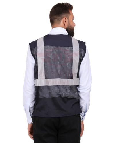 Image of CLUB TWENTY ONE Unisex-adult Polyester And Mesh Reflective Casual Style Jacket With Strips Or Tape (Navy Blue, 2X-Large)