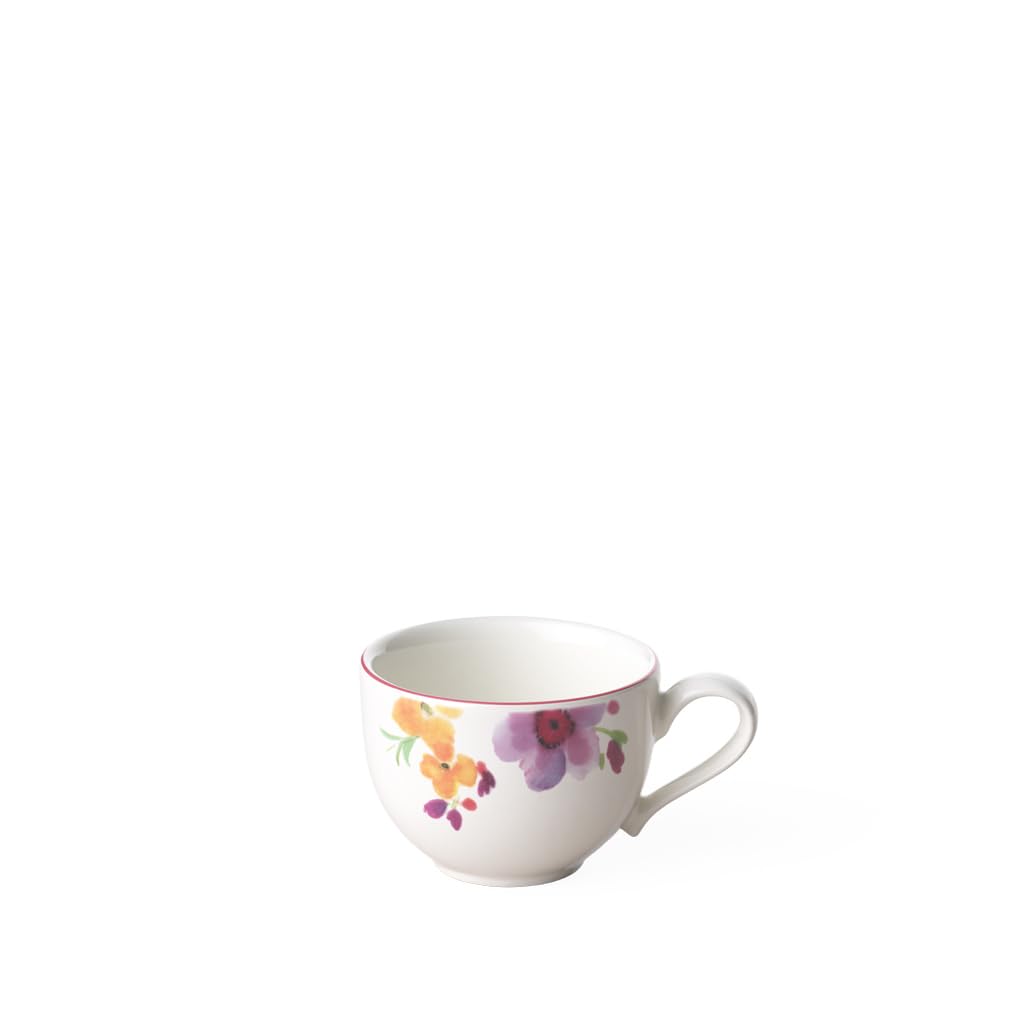 Villeroy & Boch Mariefleur Basic Mocha/Espresso Cup, 80 ml, Height: 4.5 cm, Premium Porcelain, White/Multicoloured