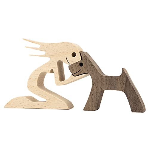 Estatua Decorativa de Madera Familia Perro y Gato BOBO BIRD