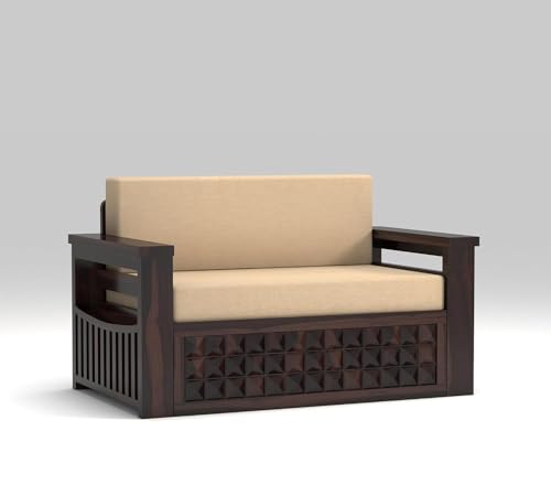 Image of Wooden Sofa Cum Bed (Ades Walnut)