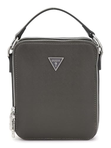 GUESS Torino XBody Double Zip Around Grey : le sac bandoulière gris idéal pour homme